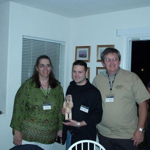 Mama Smurf and me presenting Rod the Cigar Indian she made.