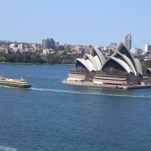 Opera house from Sydney harbor bridge
