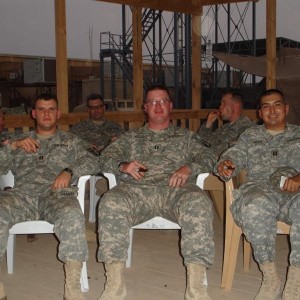 Smoke night in Tikrit, Iraq (I'm in the middle)