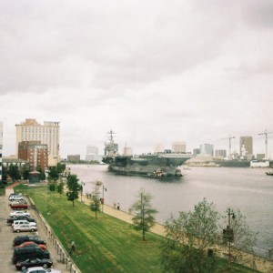US George Washington from my office looking toward Norfolk
