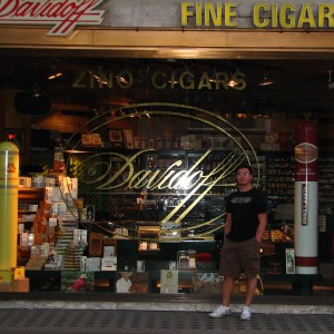 At the London Davidoff store...but it was closed, damn it&#3