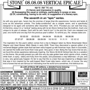 2008 Stone Vertical Epic