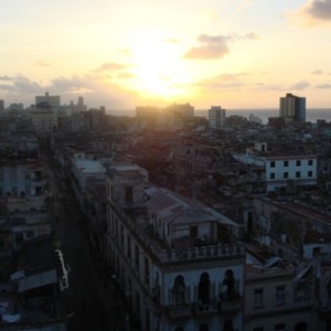 Sunset over the slums.
