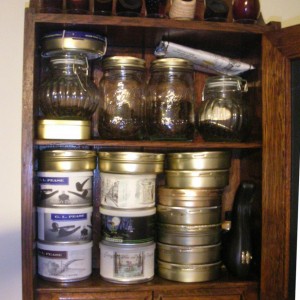 Antique Medicine Cabinet turned Pipe Cabinet