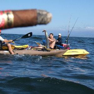 Thresher shark and smoke