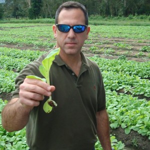 Jorge Padron showing off a baby plant