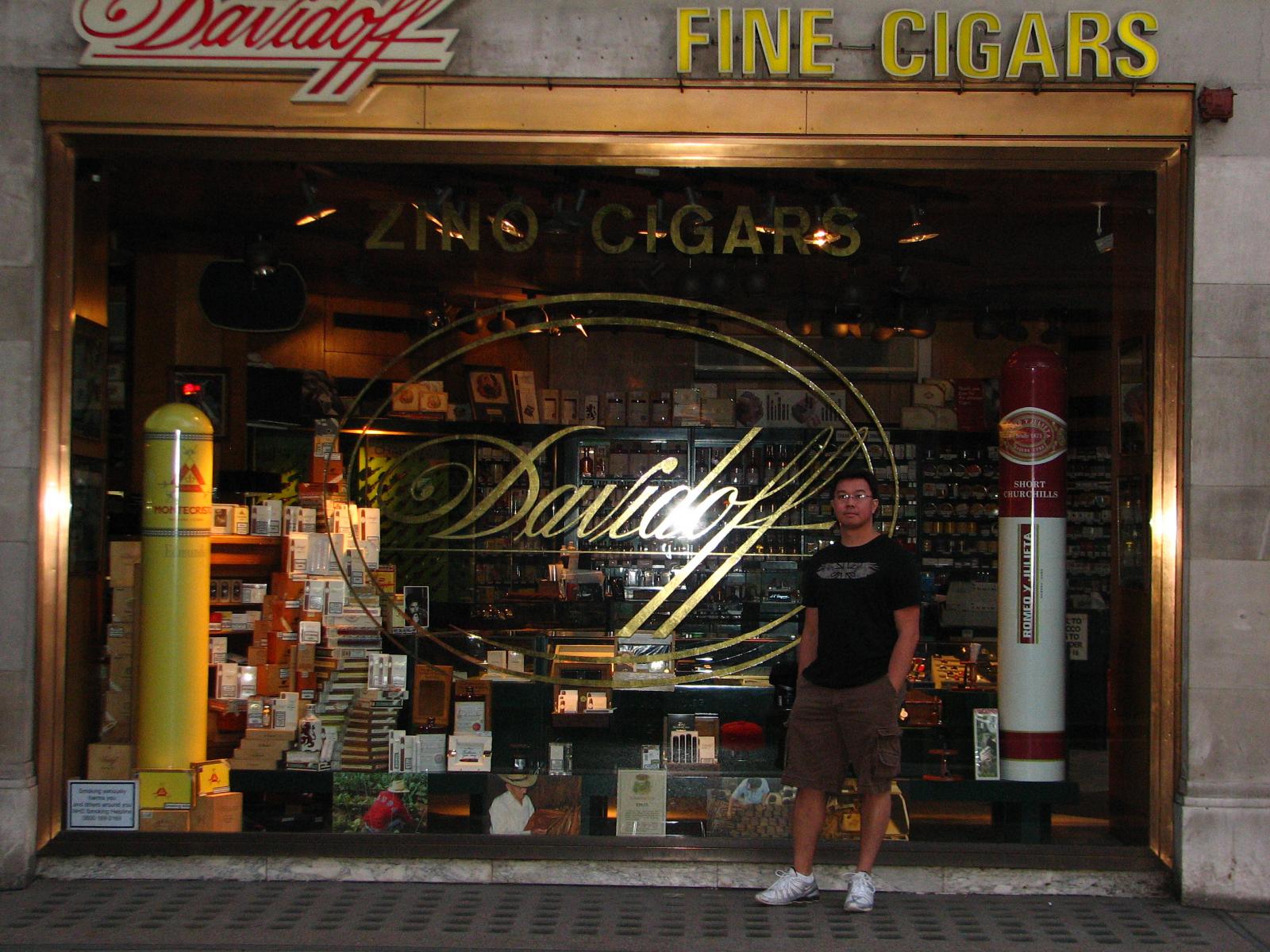 At the London Davidoff store...but it was closed, damn it&#3