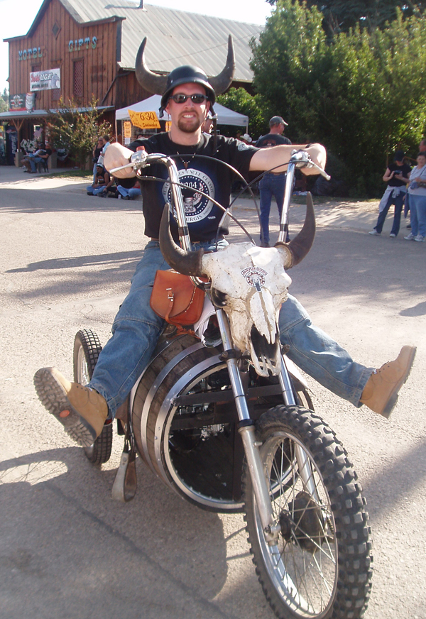 Cody on Barrel Bike .. it actually runs.