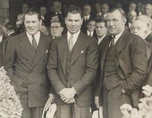 Gene Tunney, Jack Dempsey & Jack Sharkey.