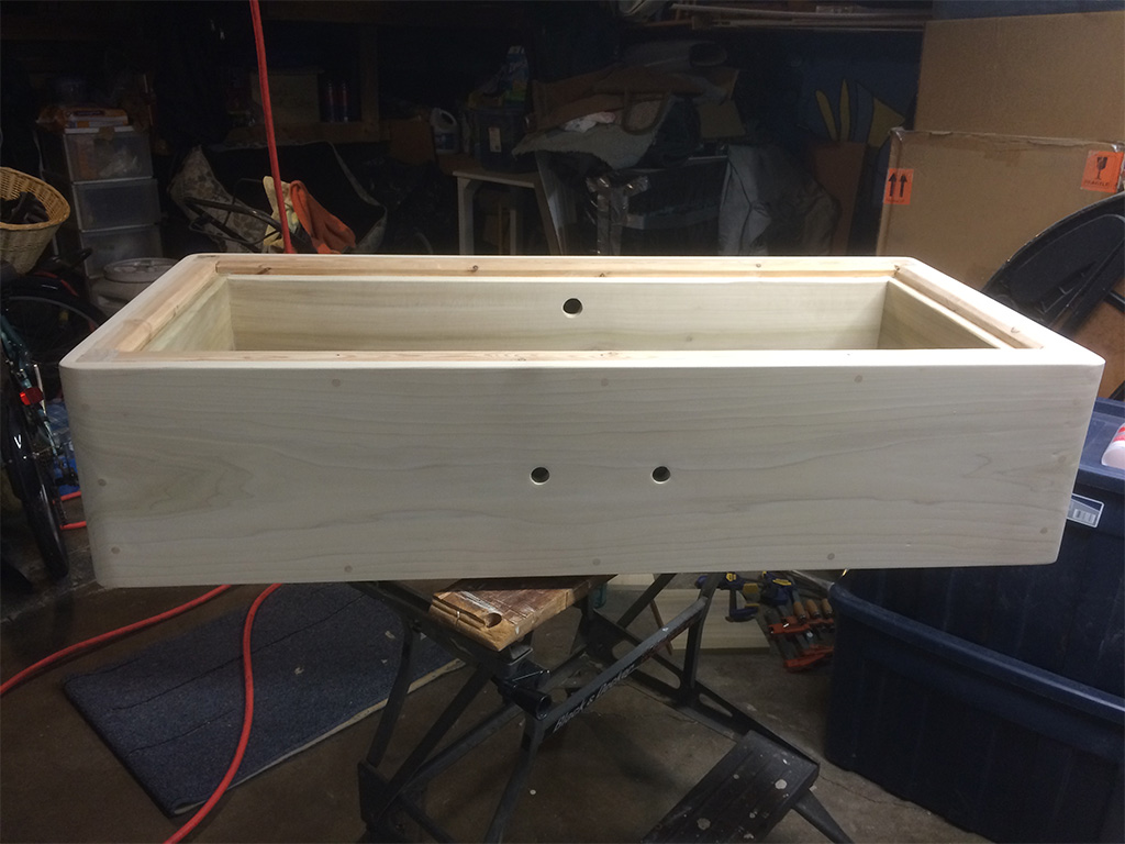 keezer face, after routing/sanding before staining