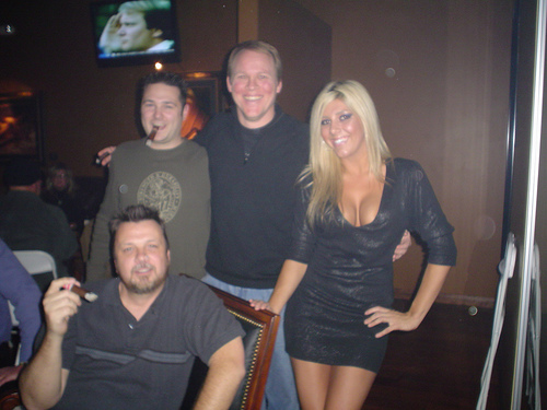 Me, Rod and Charlie with some hot chick at the Tatuaje event