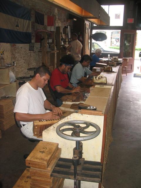 Rollers at work in the New Orleans Cigar Factory