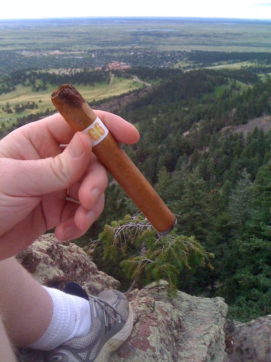 Smoking' at Royal Arch above Boulder, CO