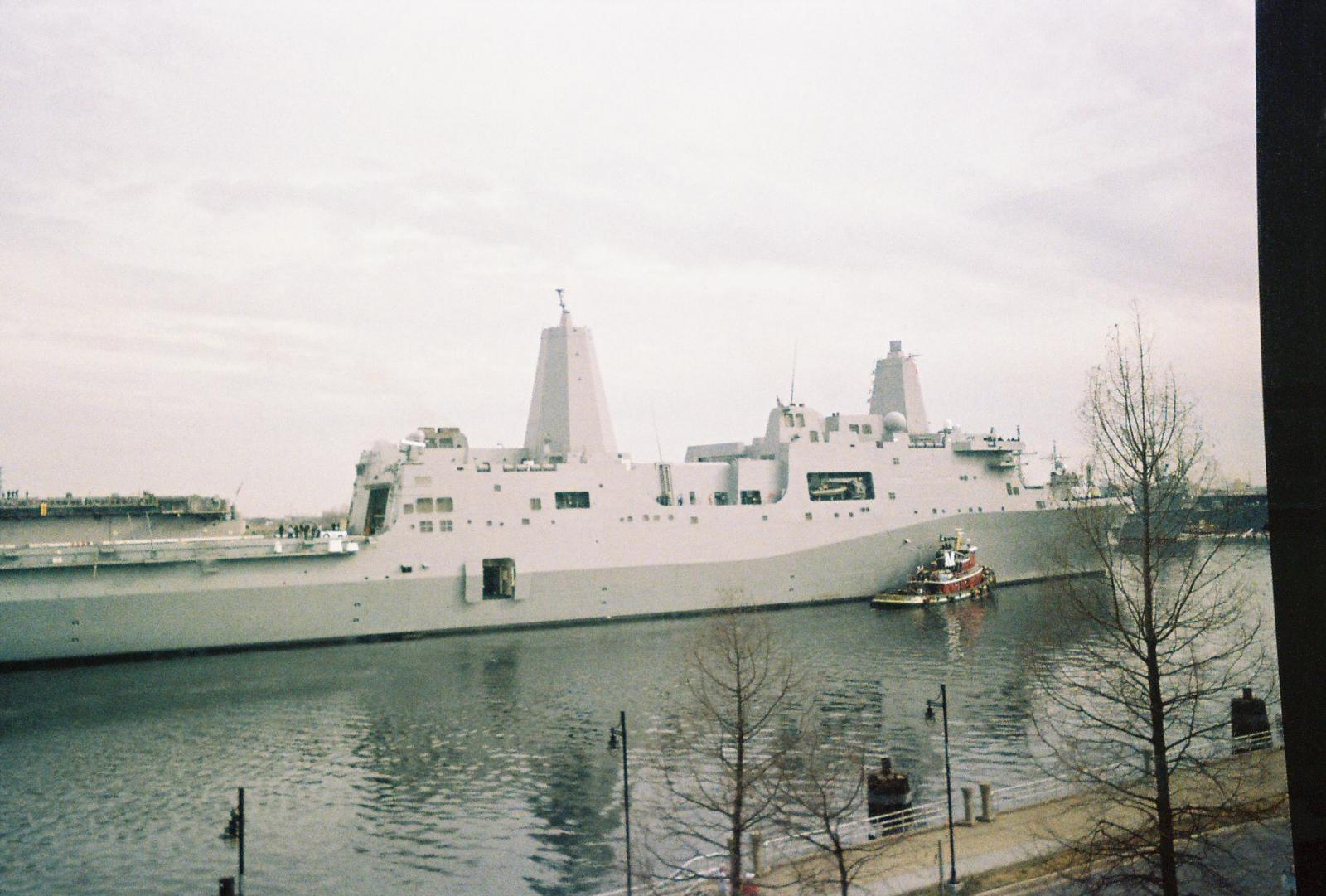 "Stealth" Warship   USS San Antonio from my office