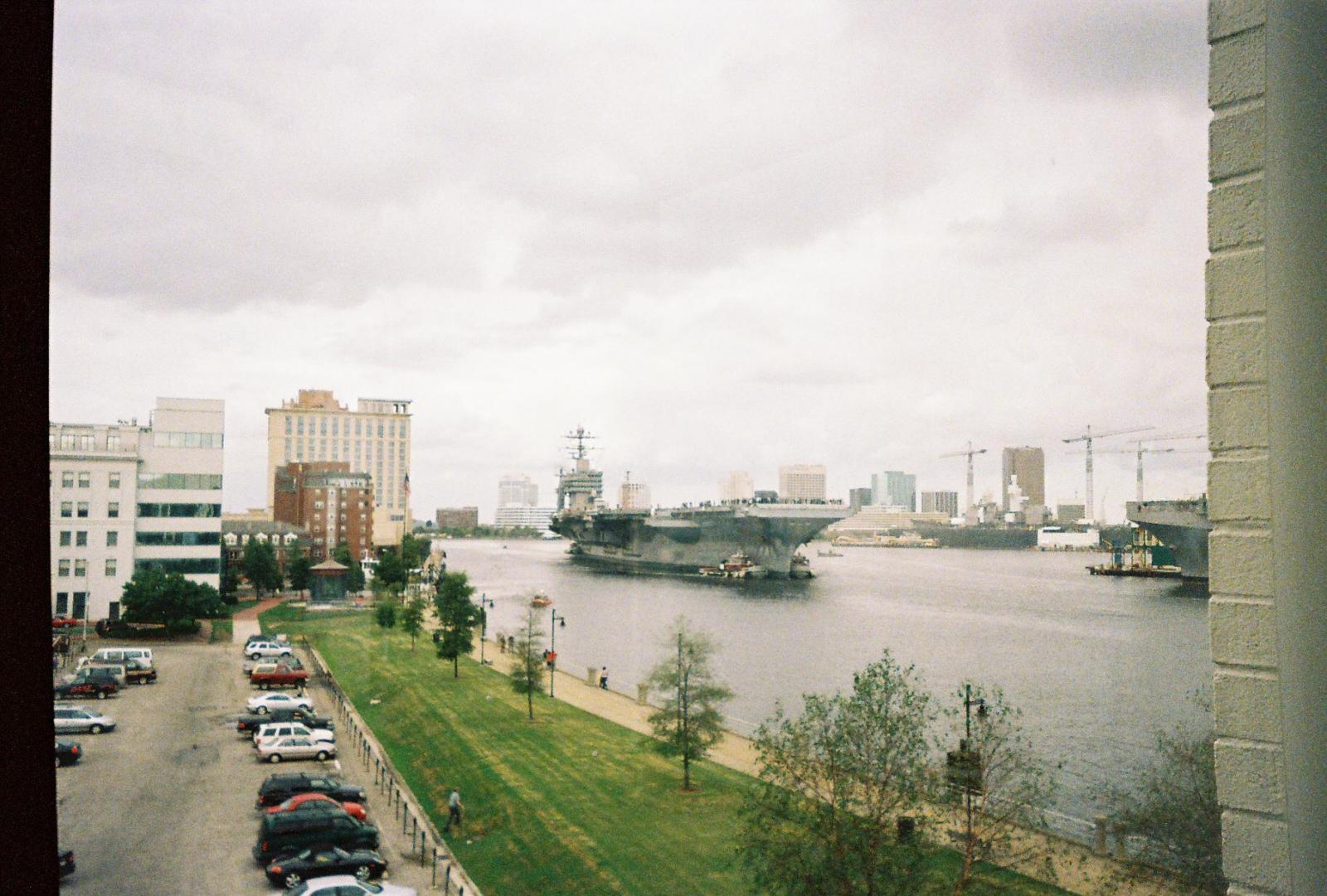 US George Washington from my office looking toward Norfolk